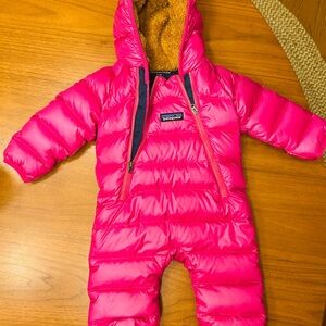 Patagonia High Loft Down Pink Bunting 0-3M Like New
